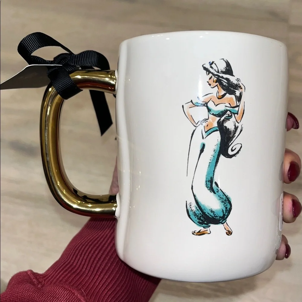 NWT Rae Dunn Disney Princess Jasmine mug STARRY NIGHT collectible gold rare